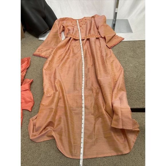 Nwot Kashkha Versatile style two-piece jalabiya Indian wedding outfit orange - Picture 10 of 10